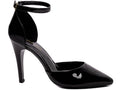 Scarpin Verniz Preto com Fivela Dourada