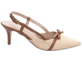 Scarpin Slingback Caramelo com Salto Fino