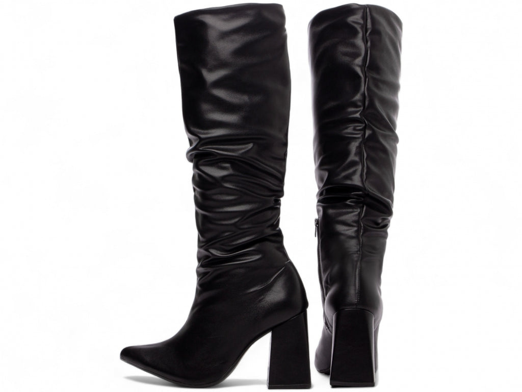 Bota Feminina Franzida Preta