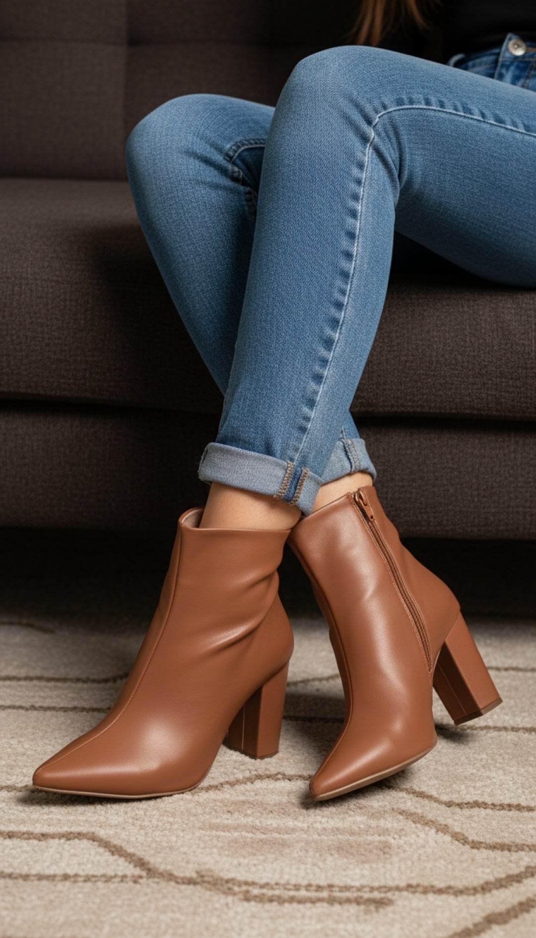 Bota Feminina Cano Curto Marrom