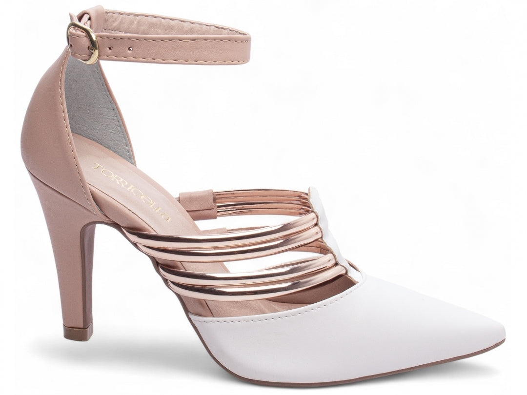 Scarpin Feminino Rosê Metalizado