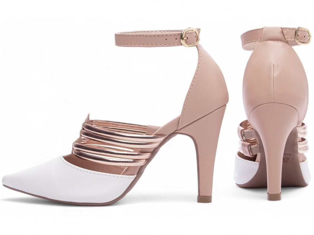 Scarpin Feminino Rosê Metalizado