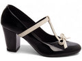 Scarpin Boneca Mary Jane Preto e Off White