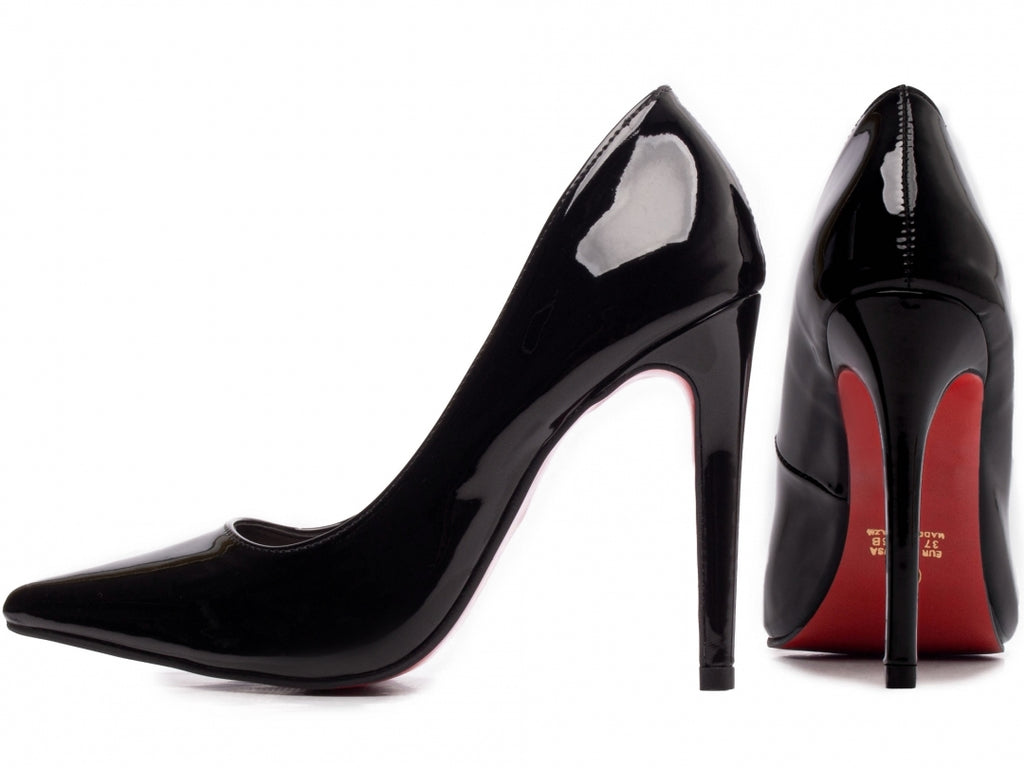 Scarpin Verniz Preto com Solado Vermelho