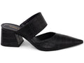 Scarpin Mule Preto Croco com Salto Bloco