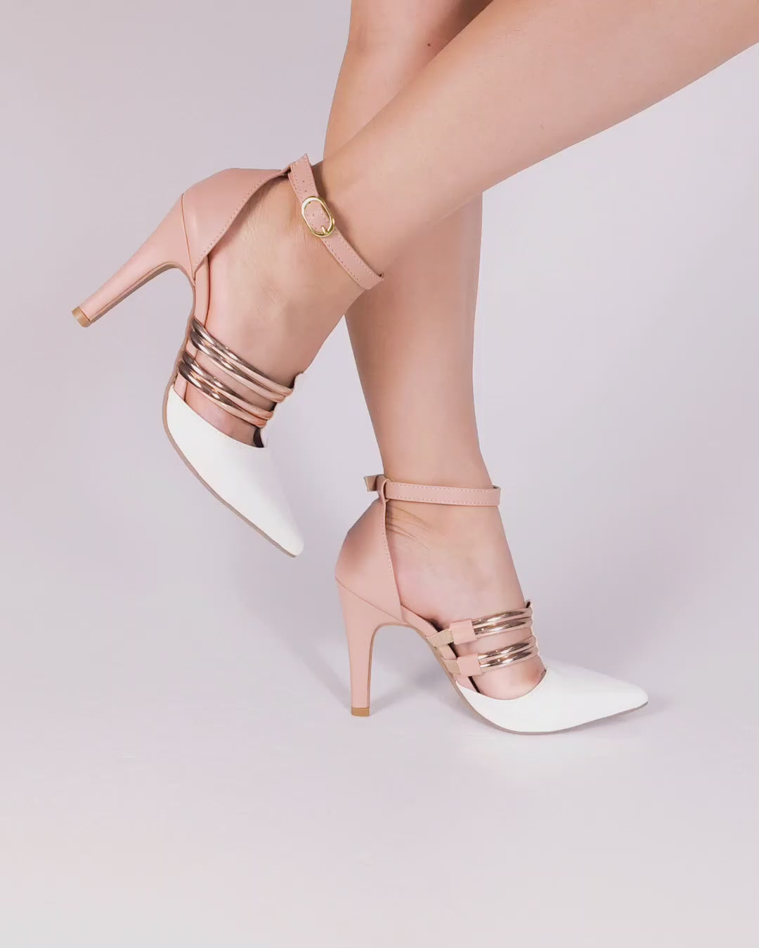 Scarpin Feminino Rosê Metalizado